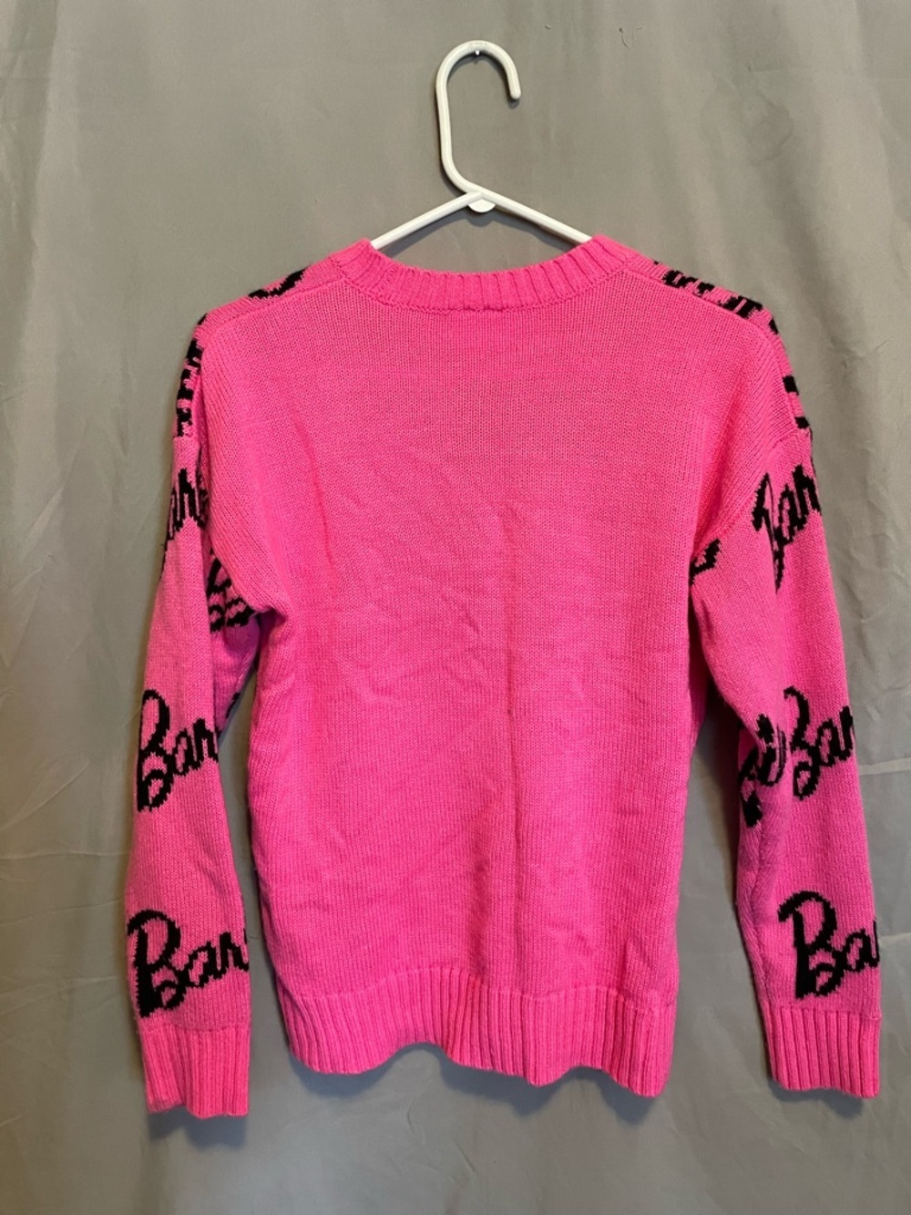 Barbie Printed Pink Crewneck Sweater with Black Script - Picture 5 of 5